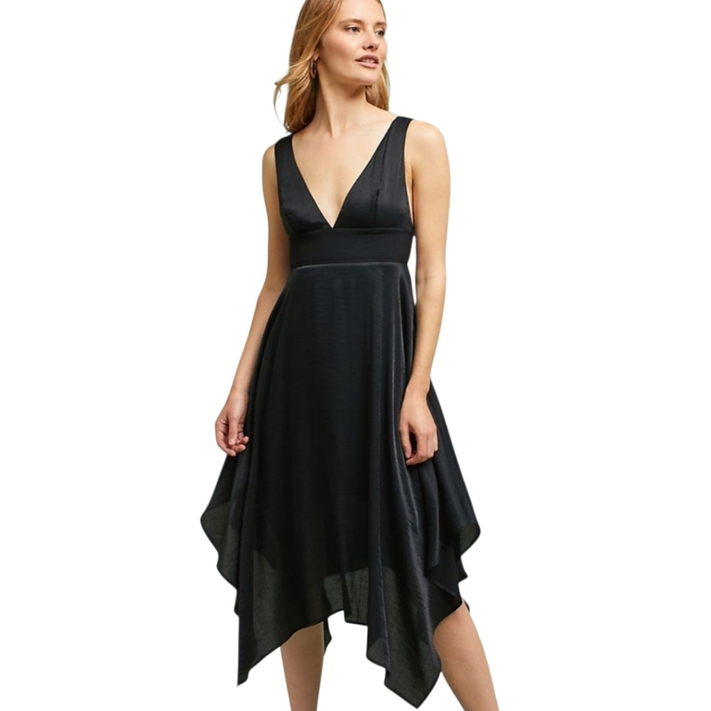 Moulinette Soeurs for‎ Anthropologie Black Handkerchief Dress Size 10